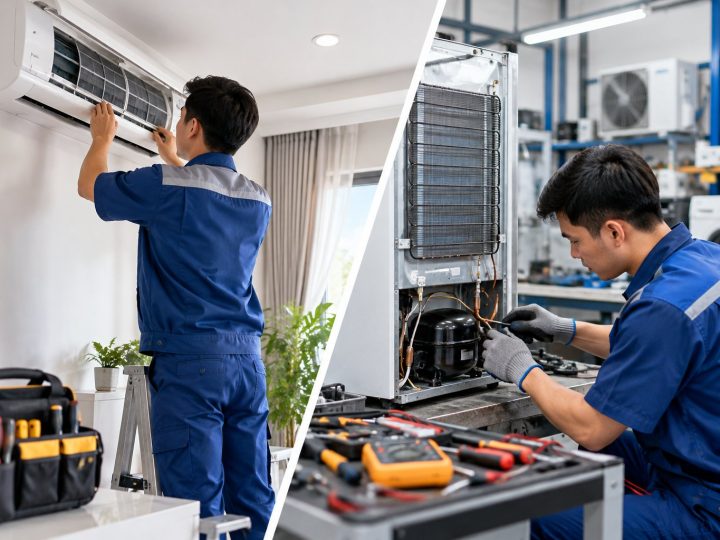 Sửa điện lạnh tại nhà hay mang về xưởng?