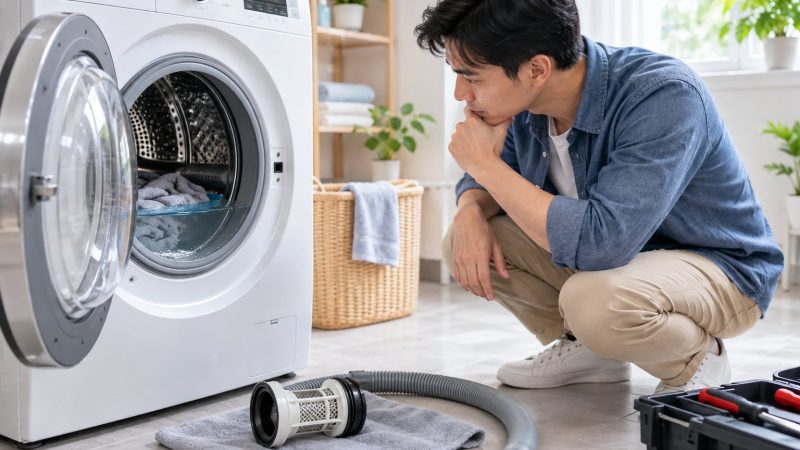 Máy giặt không xả nước: cách kiểm tra an toàn