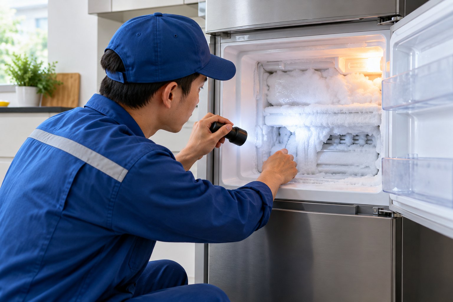 Ảnh minh hoạ: Ngăn đá tủ lạnh đóng tuyết dày: cách xả an toàn
