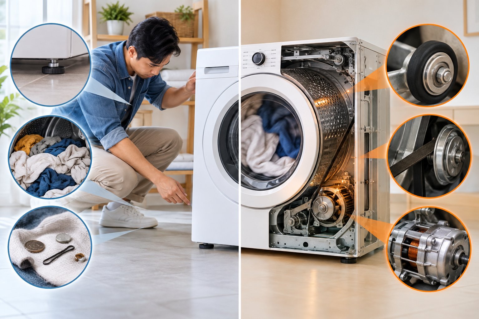 Ảnh minh hoạ: Máy sấy rung mạnh kêu to: Cách kiểm tra an toàn