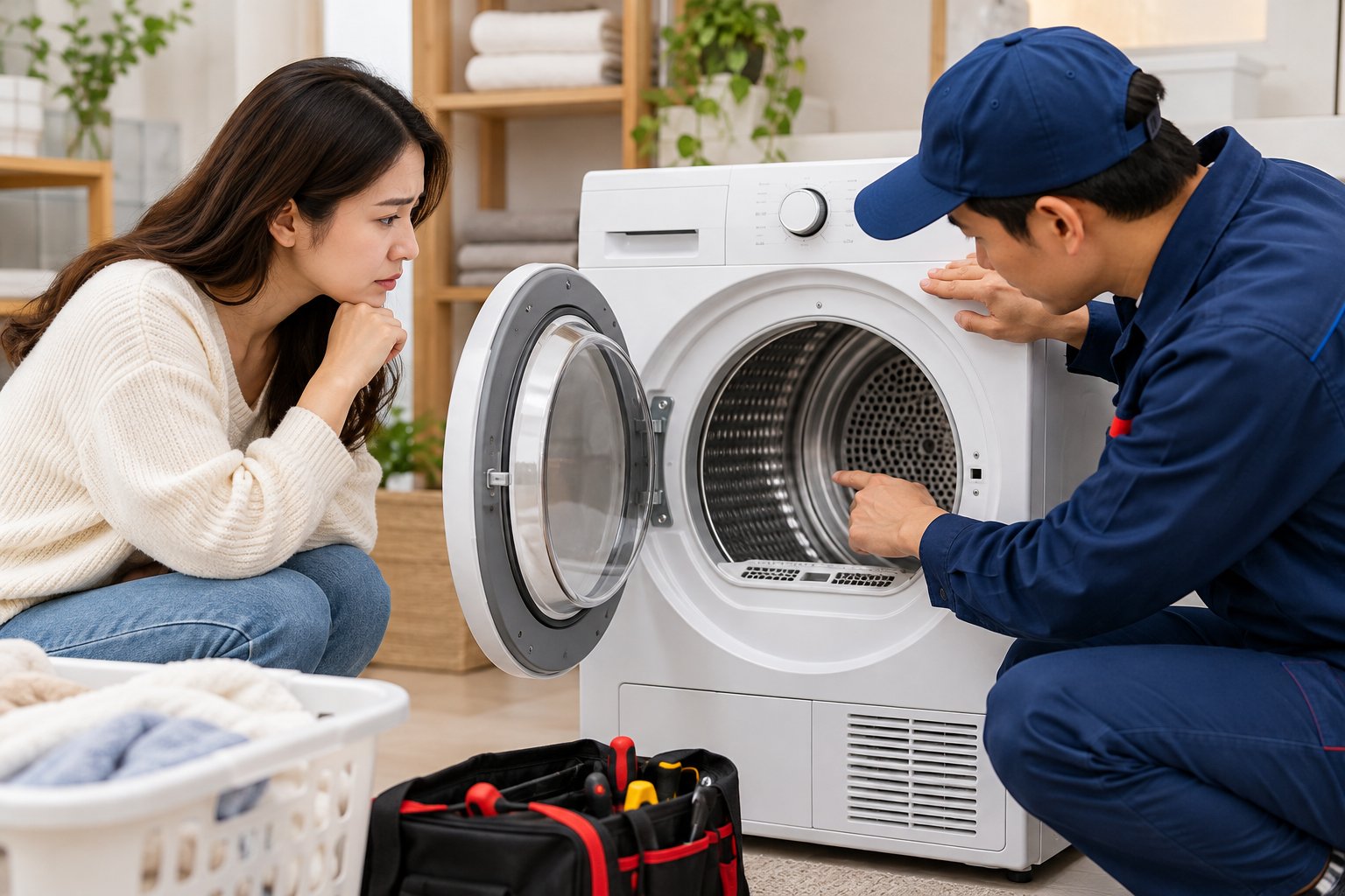 Ảnh minh hoạ: Máy sấy tự dừng giữa chừng: kiểm tra an toàn