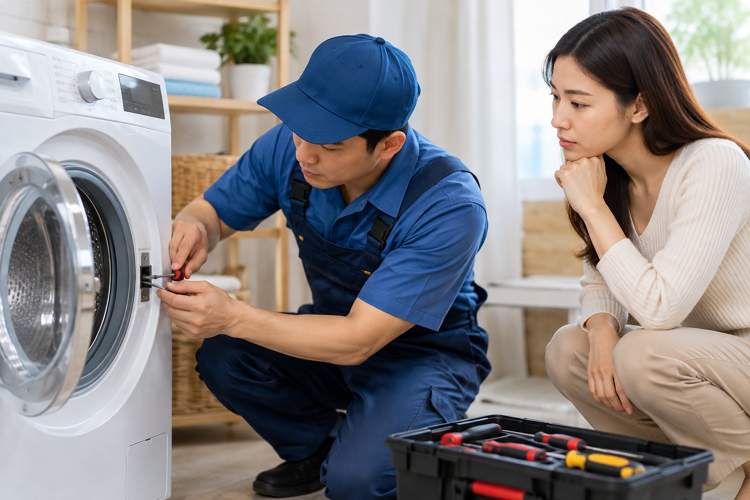 Ảnh minh hoạ: Cửa máy giặt bị khóa sau khi giặt: Cách mở an toàn