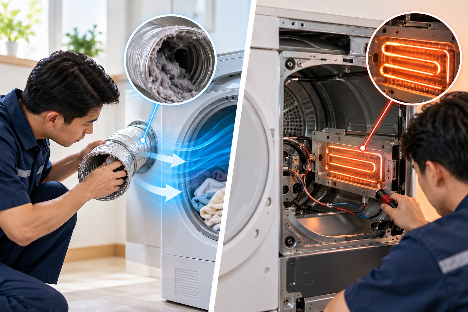 Ảnh minh hoạ: Máy sấy quần áo không nóng: cách kiểm tra an toàn