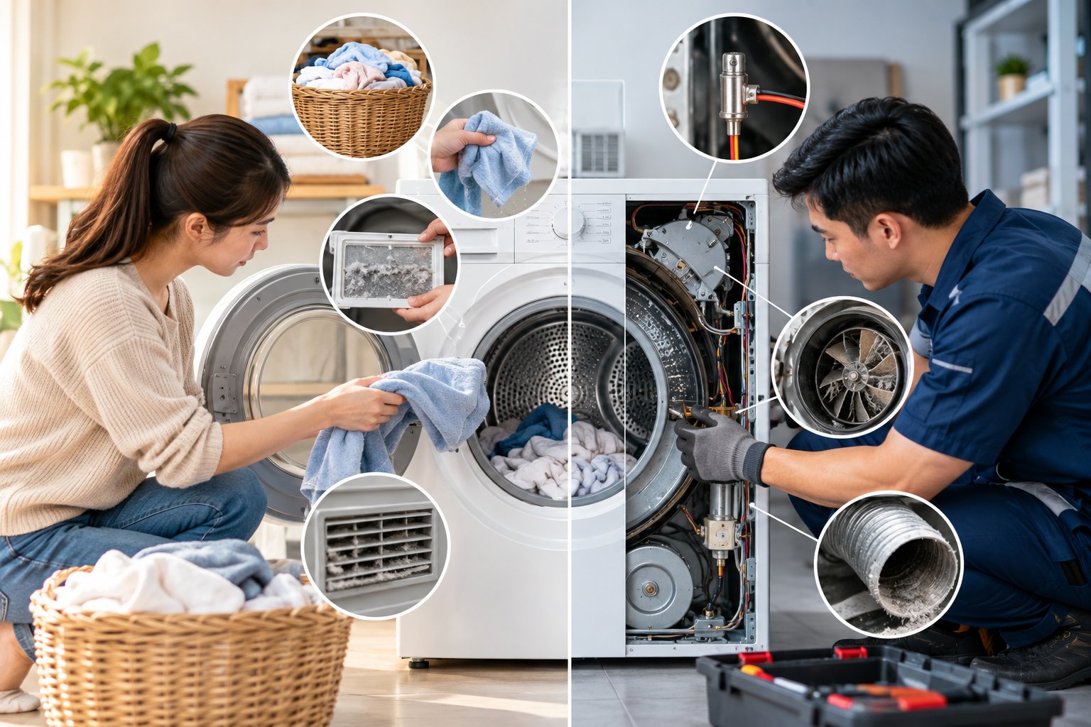 Máy sấy quần áo lâu khô: 7 bước kiểm tra 1 Ảnh minh hoạ: Máy sấy quần áo lâu khô: 7 bước kiểm tra