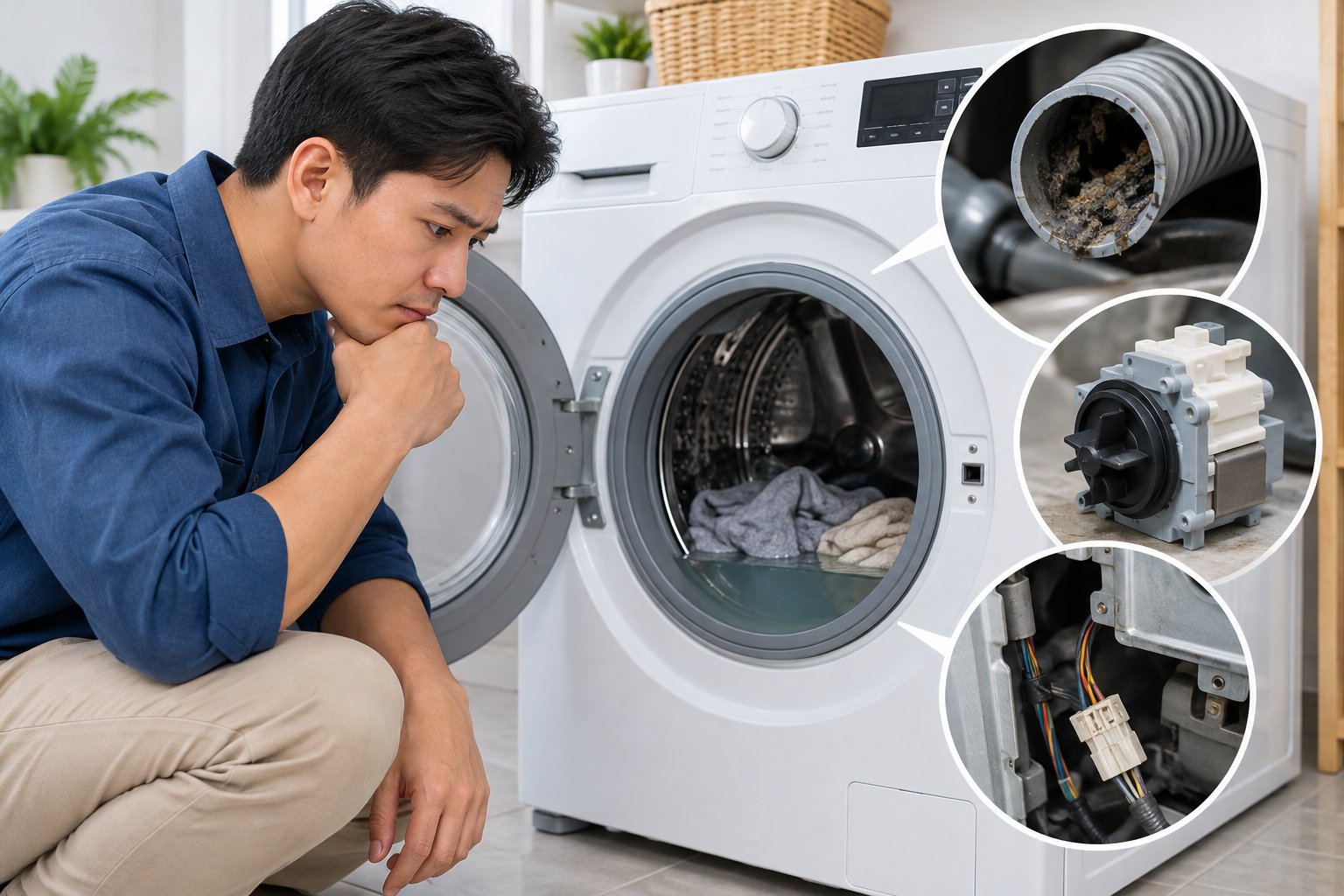 Máy giặt không xả nước: cách kiểm tra an toàn 2 Ảnh minh hoạ: Máy giặt không xả nước: cách kiểm tra an toàn