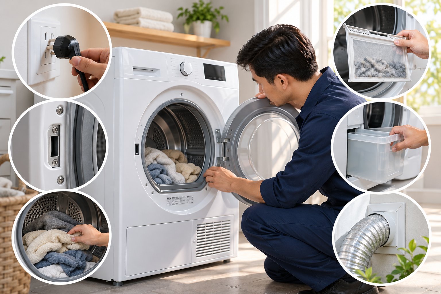 Ảnh minh hoạ: Máy sấy tự dừng giữa chừng: kiểm tra an toàn