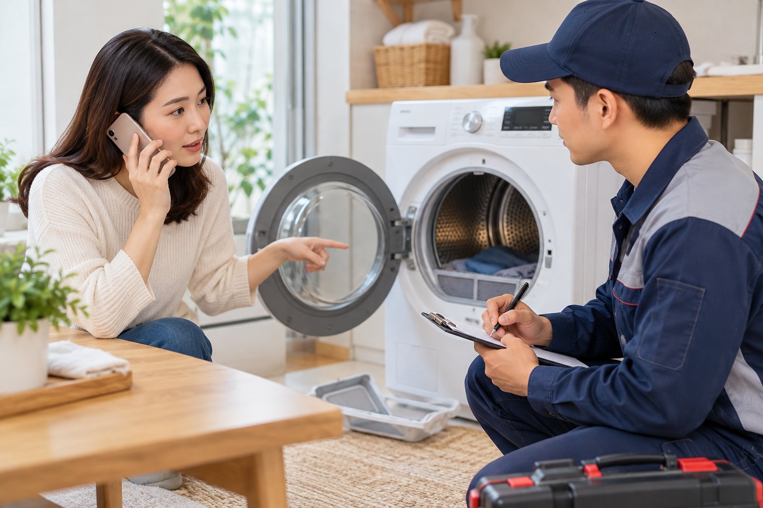 Ảnh minh hoạ: Máy sấy có mùi khét: Dừng máy và kiểm tra an toàn