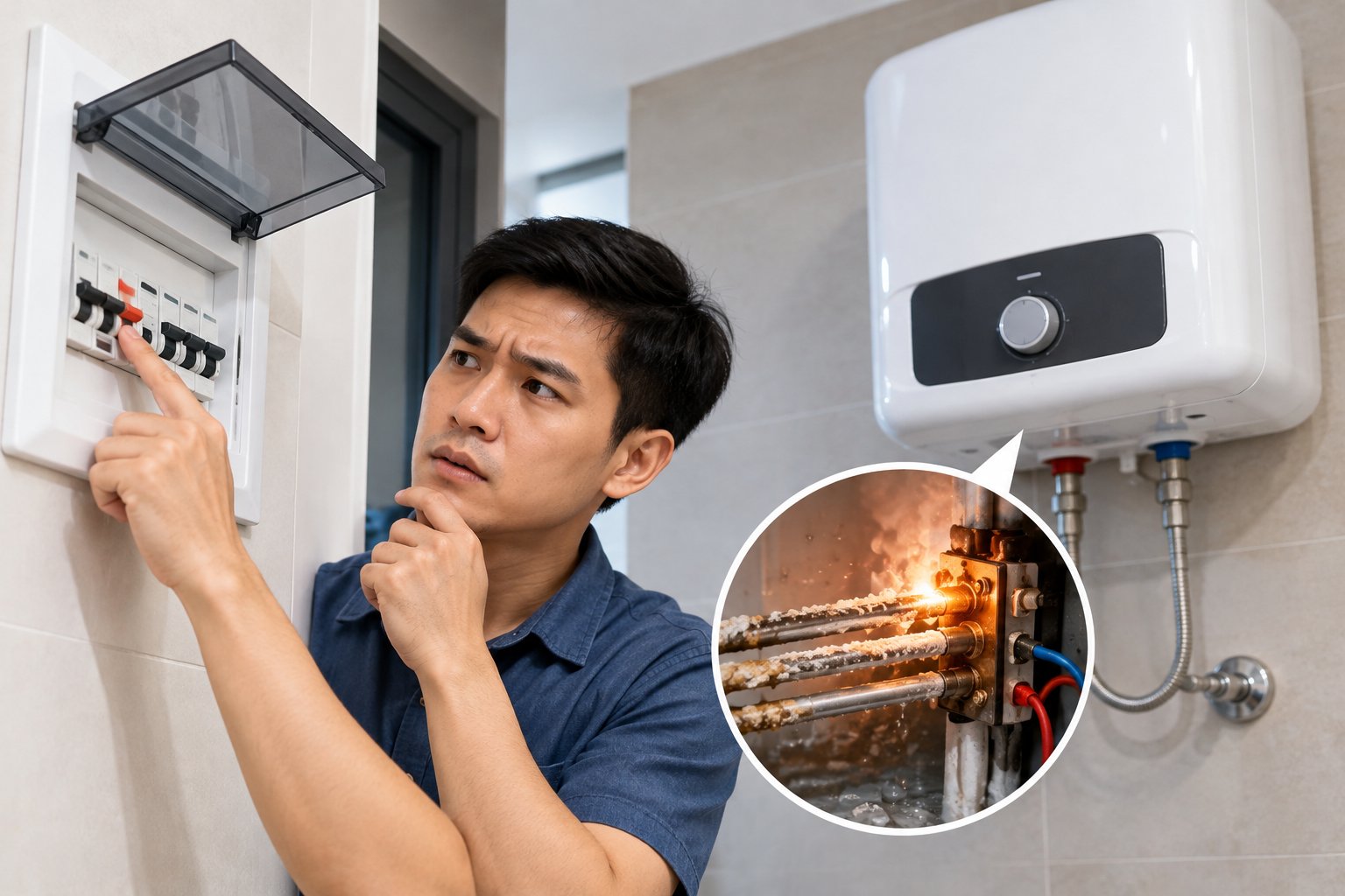 Bình nóng lạnh làm nhảy aptomat: xử lý an toàn 1 Ảnh minh hoạ: Bình nóng lạnh làm nhảy aptomat: xử lý an toàn