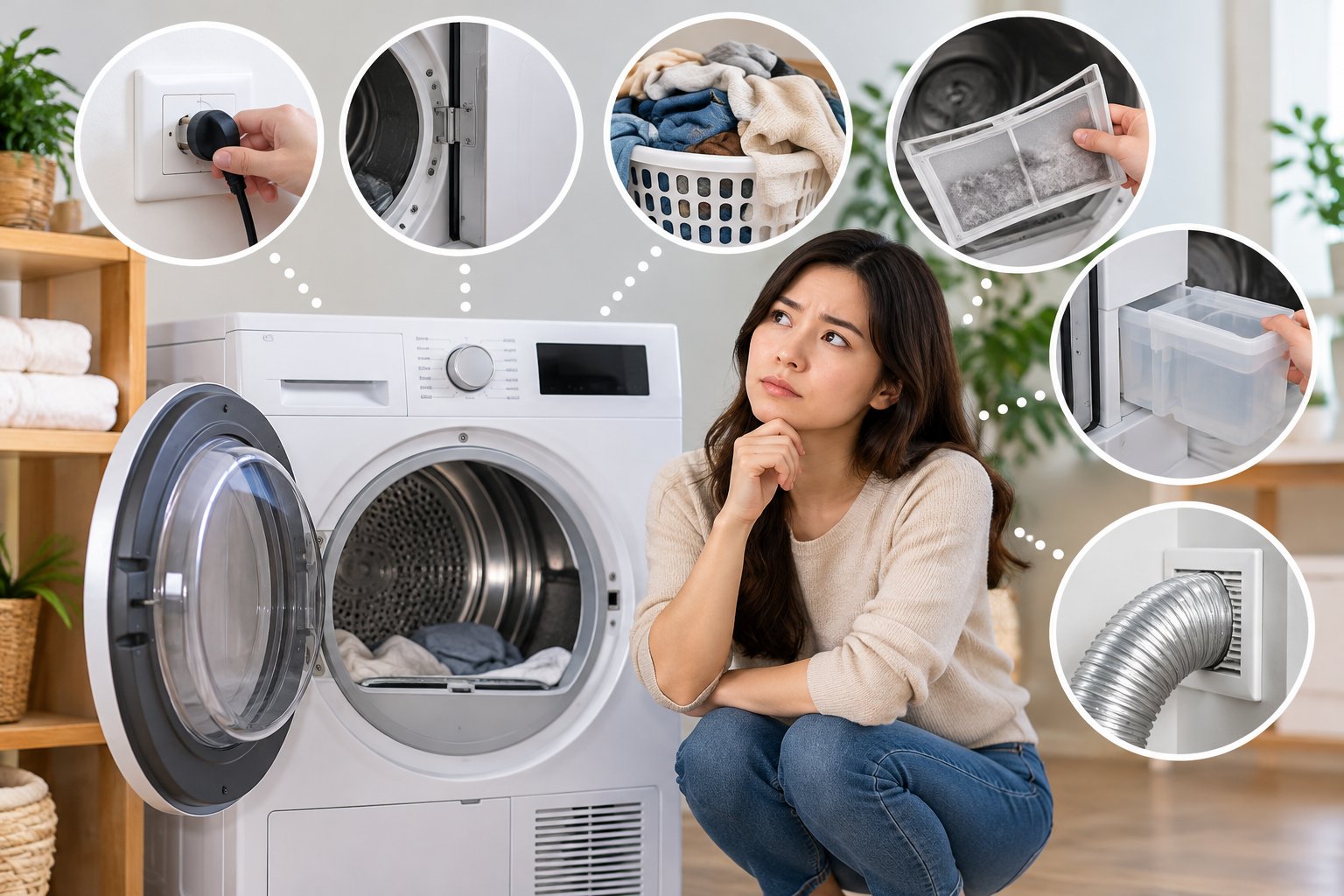 Ảnh minh hoạ: Máy sấy tự dừng giữa chừng: kiểm tra an toàn